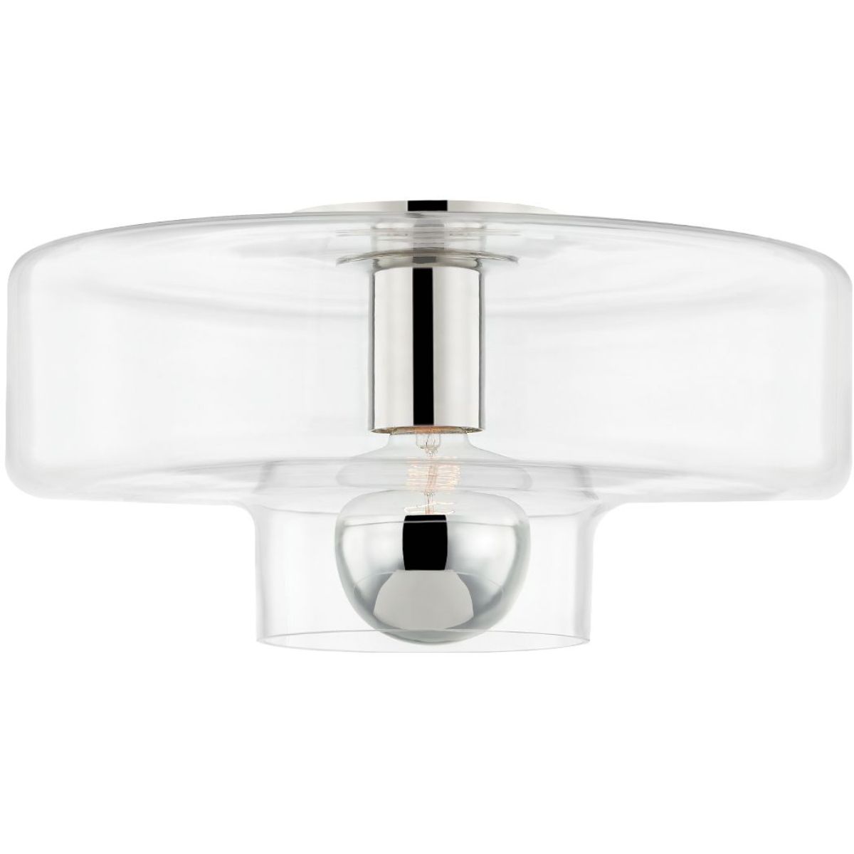 IONA 14 in. Flush Mount Light Polished Nickel Finish - Bees Lighting