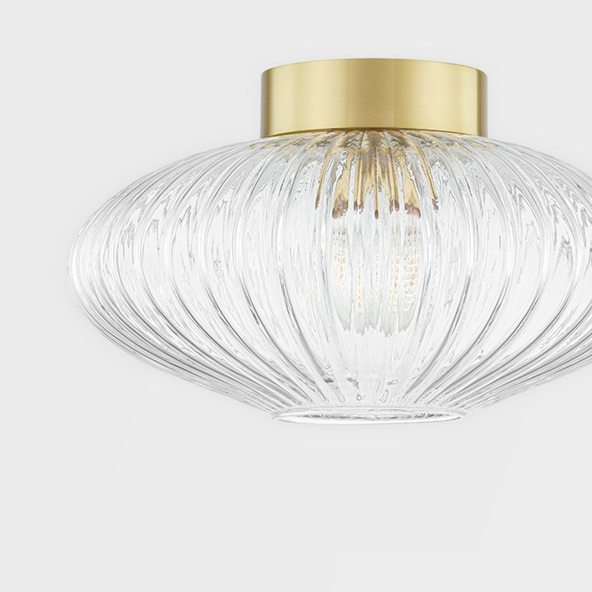 Reba 16 in. Flush Mount Light Aged Brass Finish - Bees Lighting