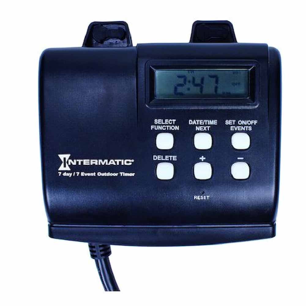 7-Day 15 Amp 120-Volt  Outdoor Plug-In Digital Timer Switch Black