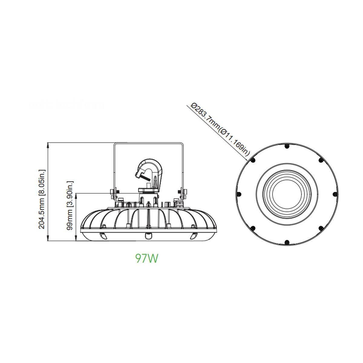 UFO High Bay LED Light, 100W, 12700 Lumens, 4000K/5000K, Black, 120/277V - Bees Lighting
