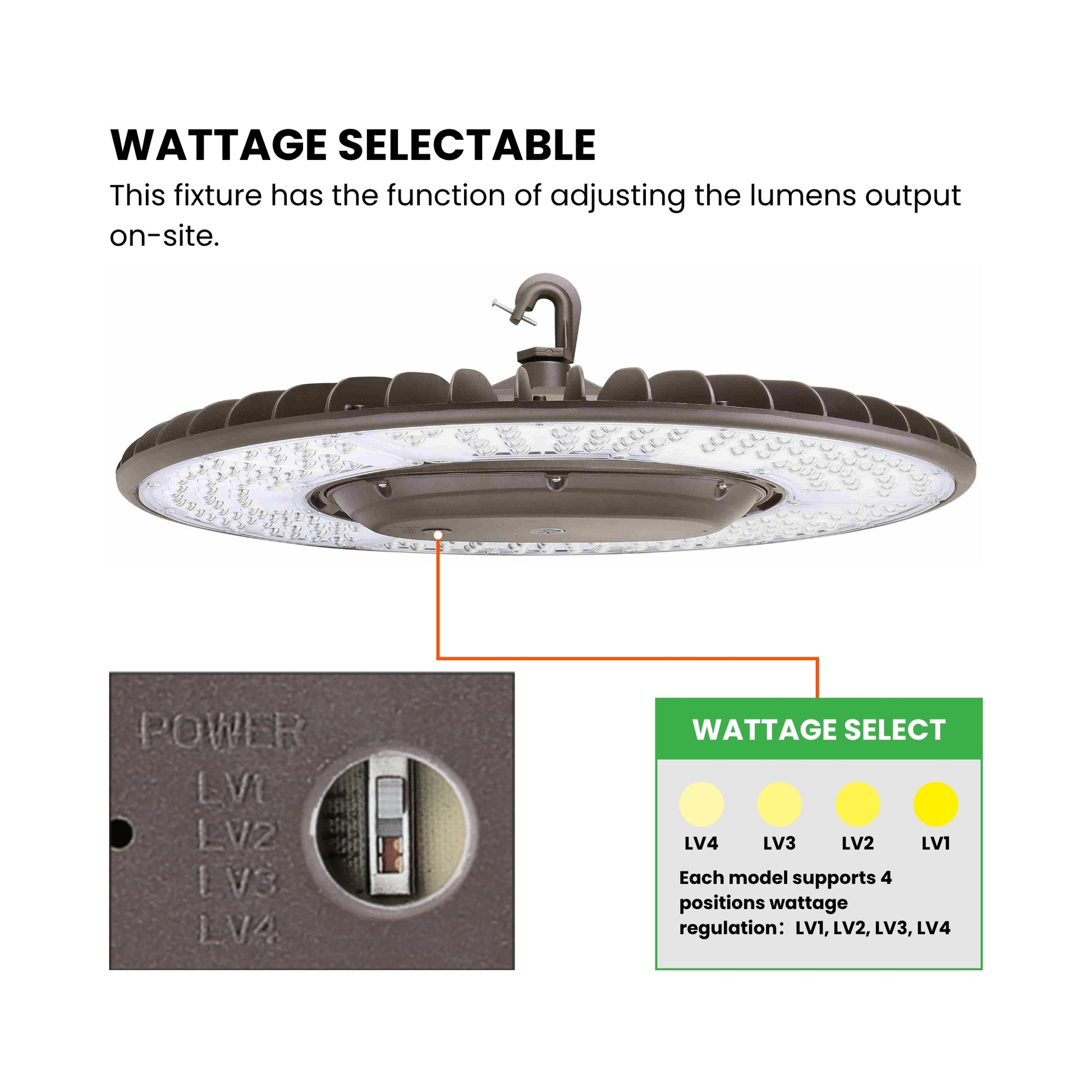 GLT - Industrial LED High Bay Light, 340W, 62000 Lumens, 5000K, 347/480V | Bees Lighting