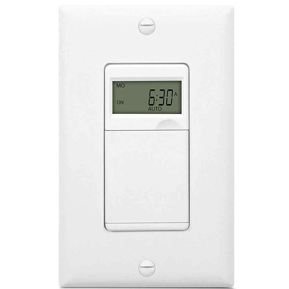 1200 Watts 15 Amp Astronomic Digital In-Wall Programmable Timer Switch, White