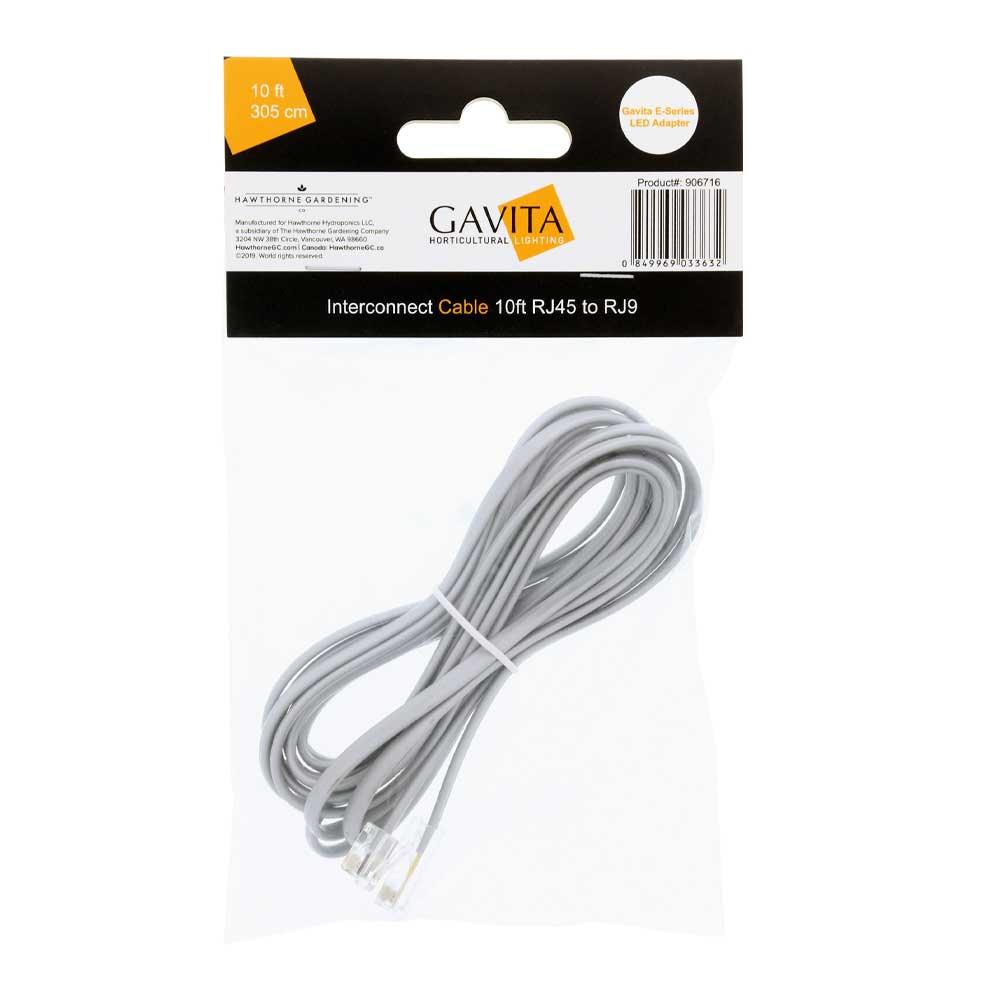 Gavita E-Series LED Adapter, RJ45 To RJ9, 10ft Interconnect Cable - Bees Lighting