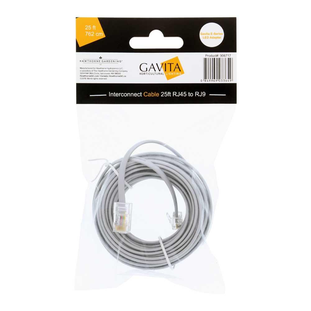 Gavita E-Series LED Adapter, RJ45 To RJ9, 25ft Interconnect Cable - Bees Lighting
