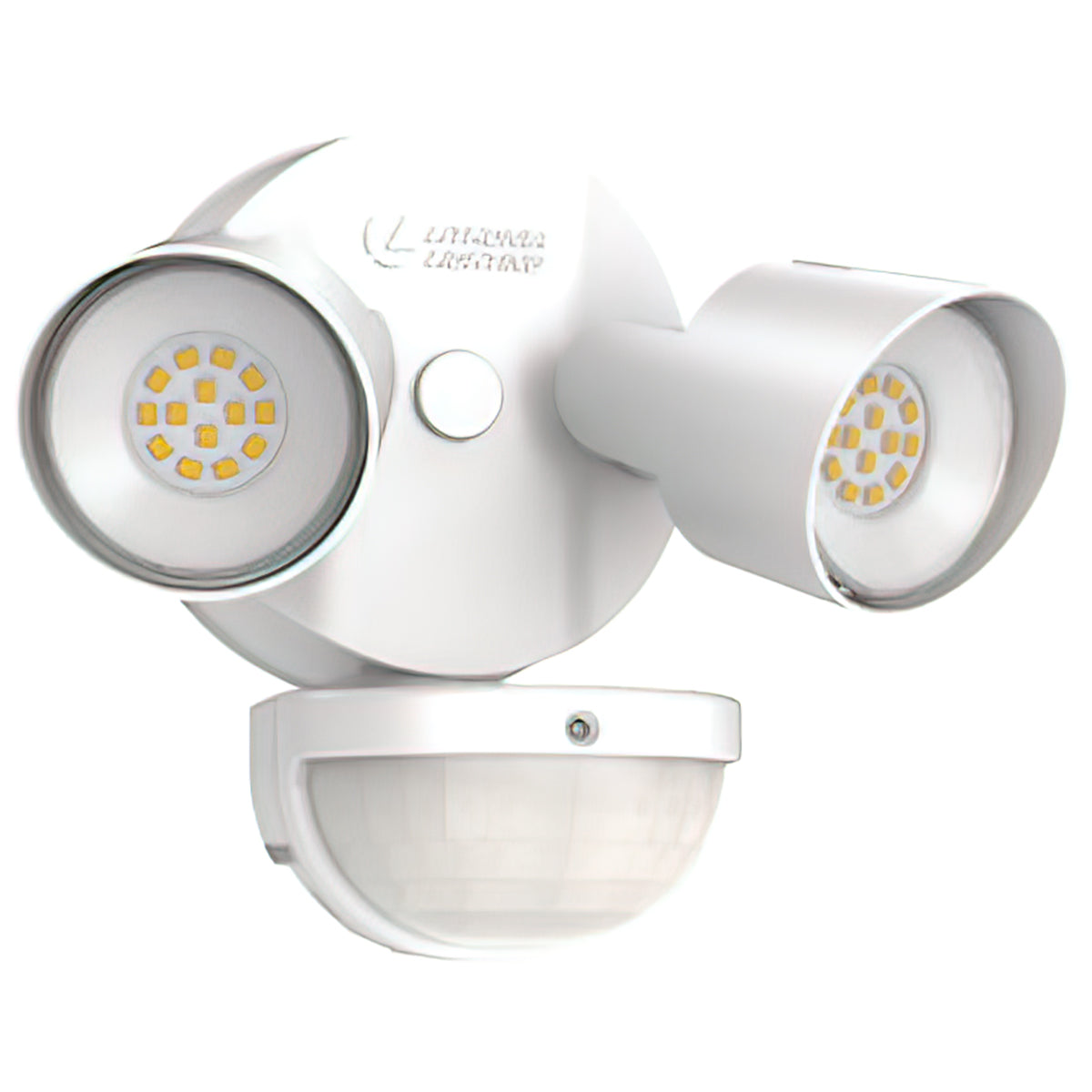 LED Security Flood Light With Motion Sensor, 2750 Lumens, 26 Watt, 4000K, Adjustable 2-Head, White Finish