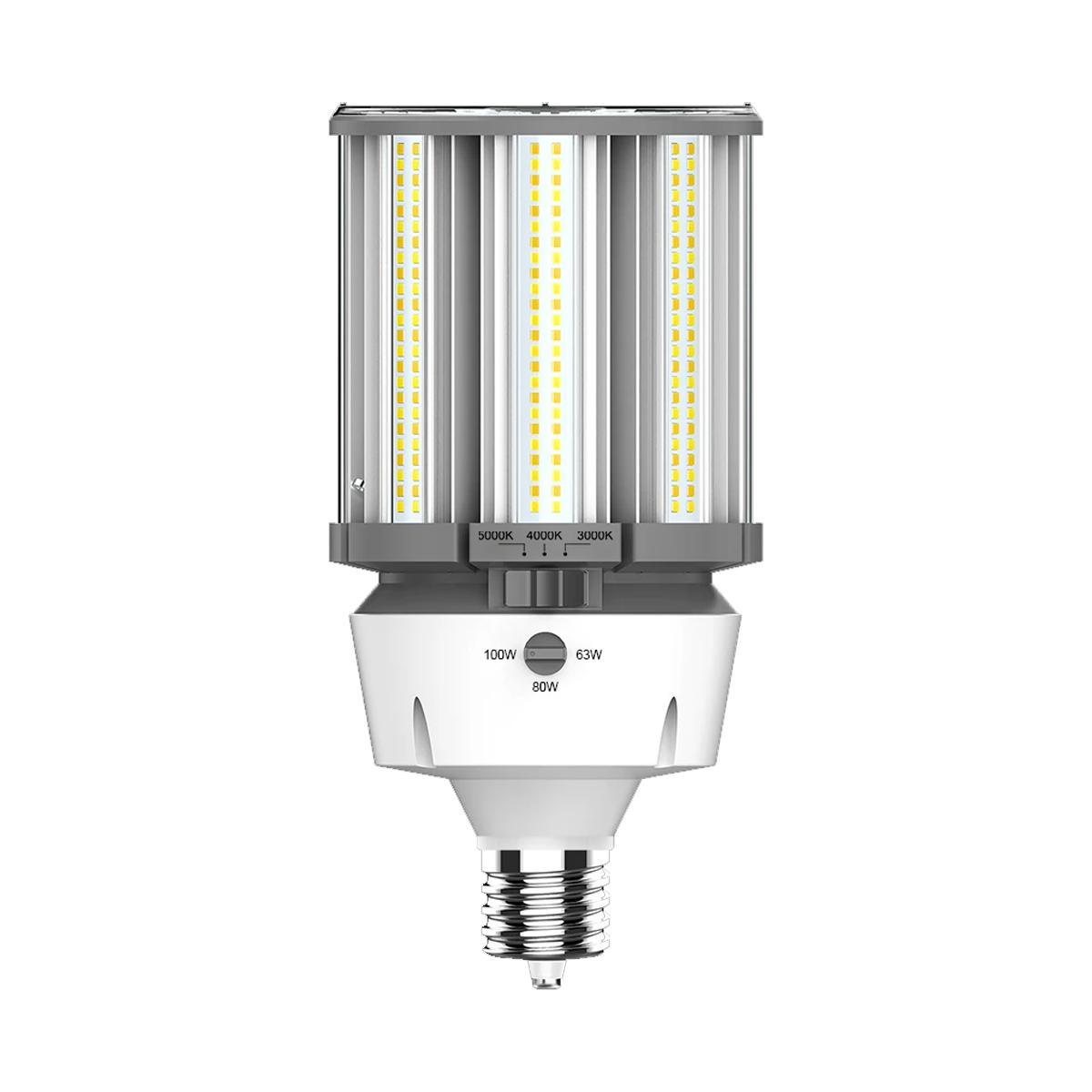 LED Corn Retrofit Lamp, 100W, 14600 Lumens, Field Adjustable, 30K/40K/50K, EX39 Mogul Extended Base, 120-277V
