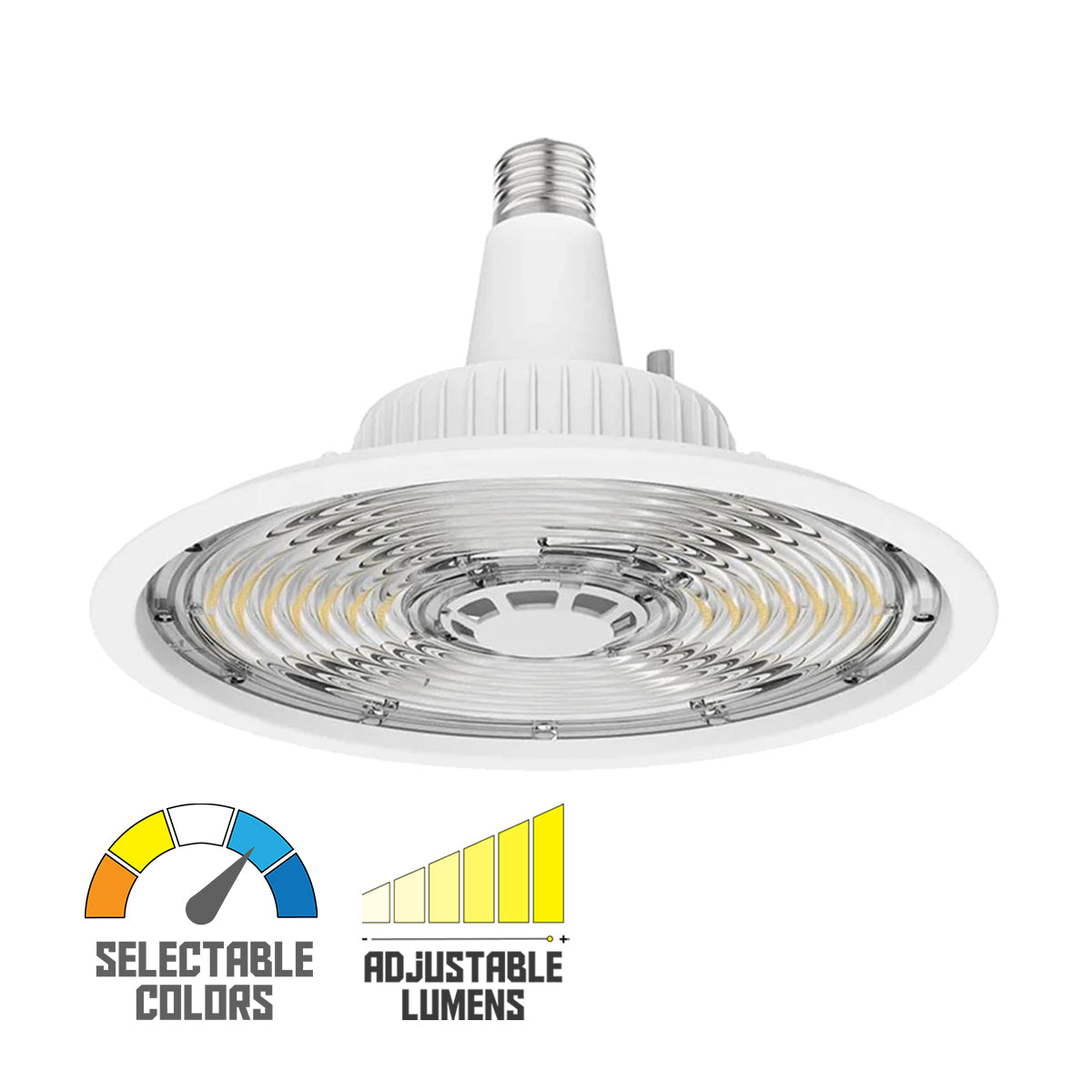 Slim High Bay Retrofit LED Lamp, 8W-135W, 20000 Lumens, Selectable CCT, EX39 Mogul, 120-277V - Bees Lighting