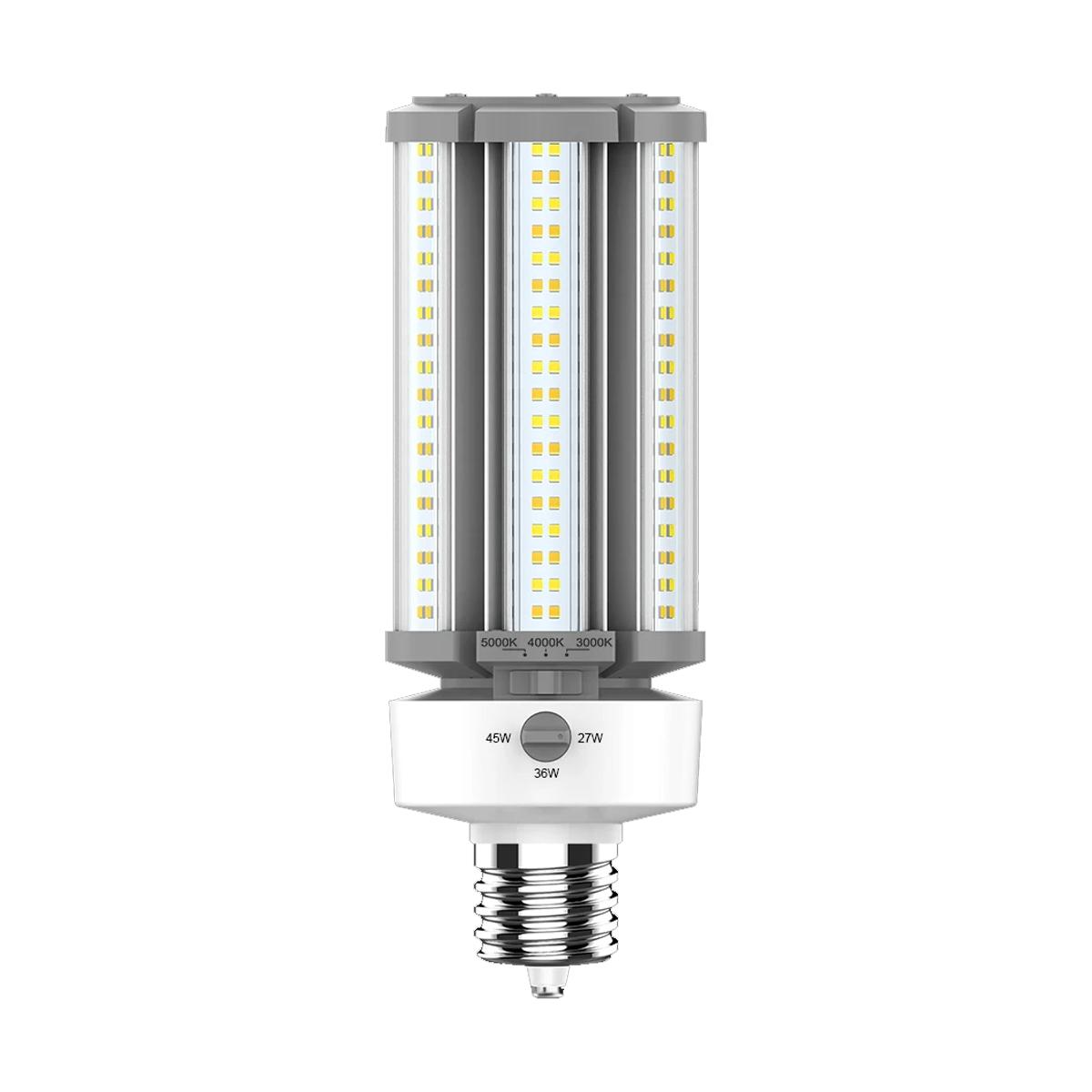 LED Corn Retrofit Lamp, 45W, 6525 Lumens, Field Adjustable, 30K/40K/50K, EX39 Mogul Extended Base, 120-277V