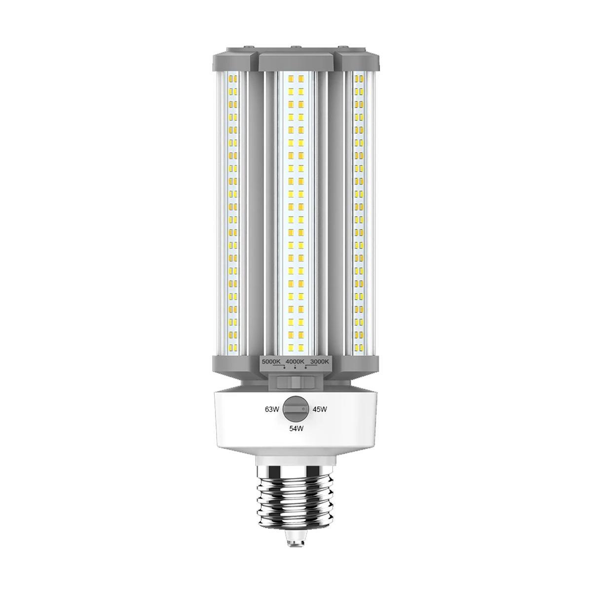 LED Corn Retrofit Lamp, 63W, 9135 Lumens, Field Adjustable, 30K/40K/50K, EX39 Mogul Extended Base, 120-277V - Bees Lighting
