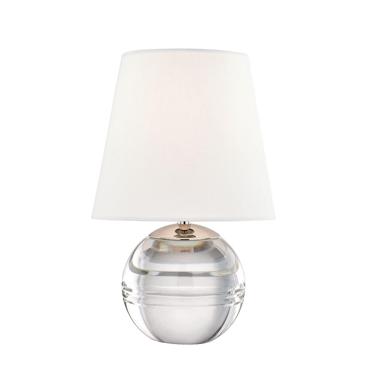 Nicole Table Lamp Crystal Base with Polished Nickel Accents