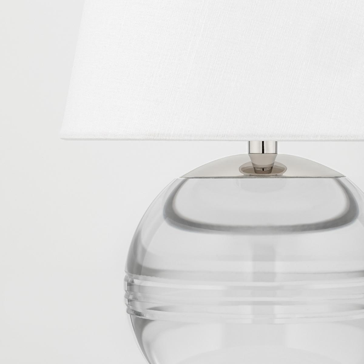 Nicole Table Lamp Crystal Base with Polished Nickel Accents - Bees Lighting