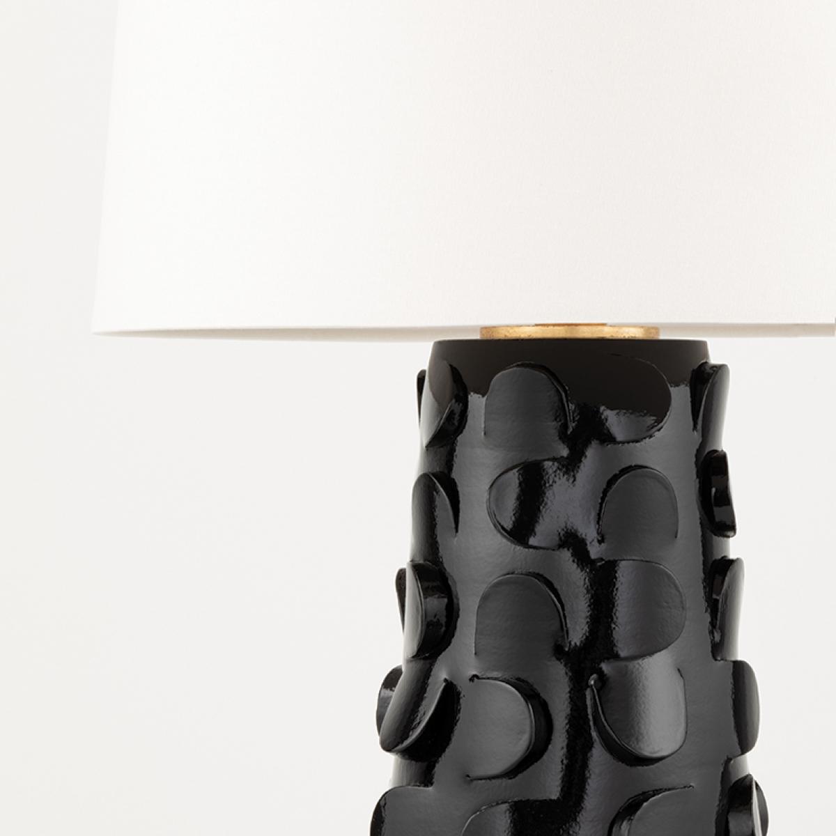 Naomi Table Lamp Black Lustro with Gold Leaf Combo Finish - Bees Lighting