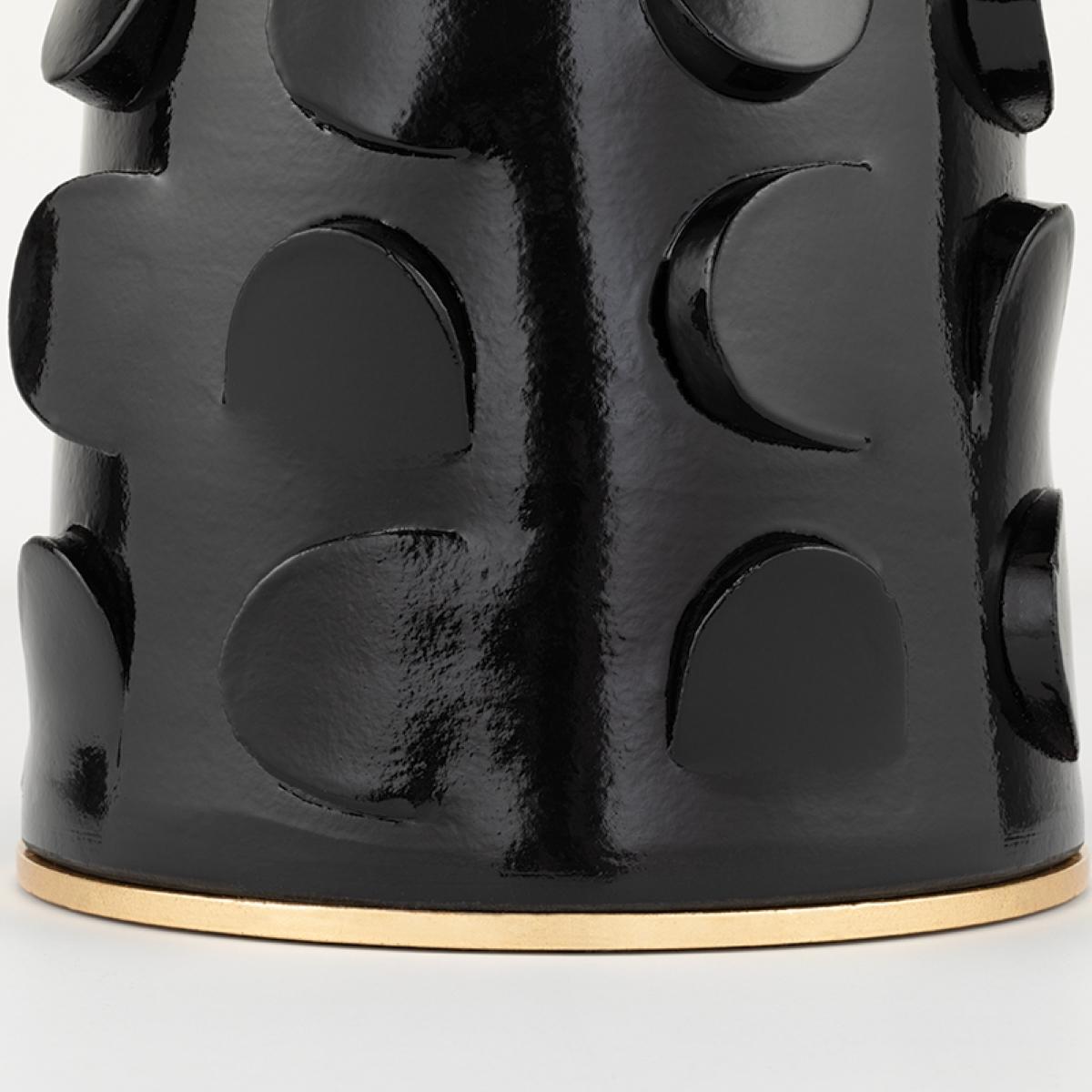 Naomi Table Lamp Black Lustro with Gold Leaf Combo Finish - Bees Lighting