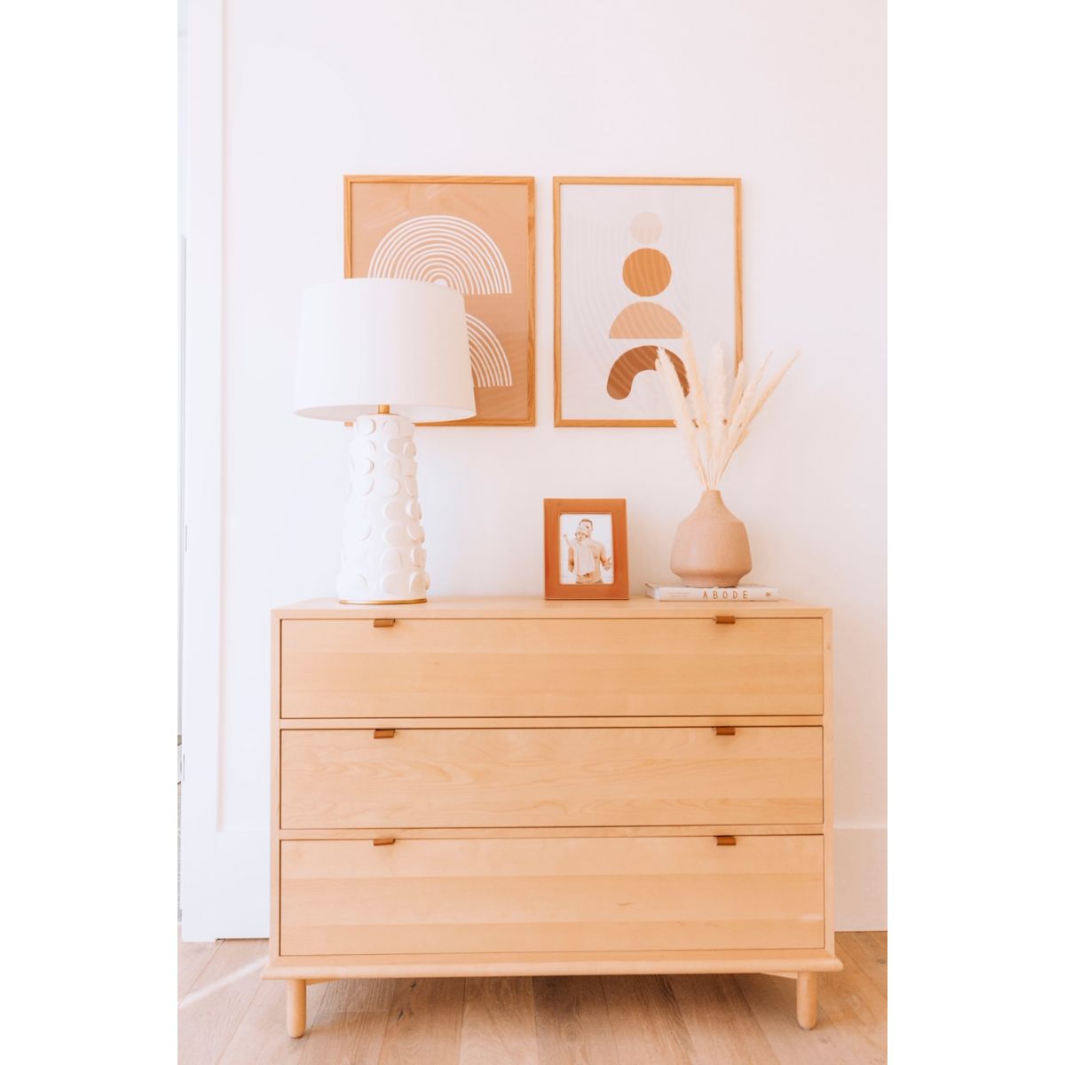 Naomi Table Lamp White Lustro with Gold Leaf Combo Finish - Bees Lighting