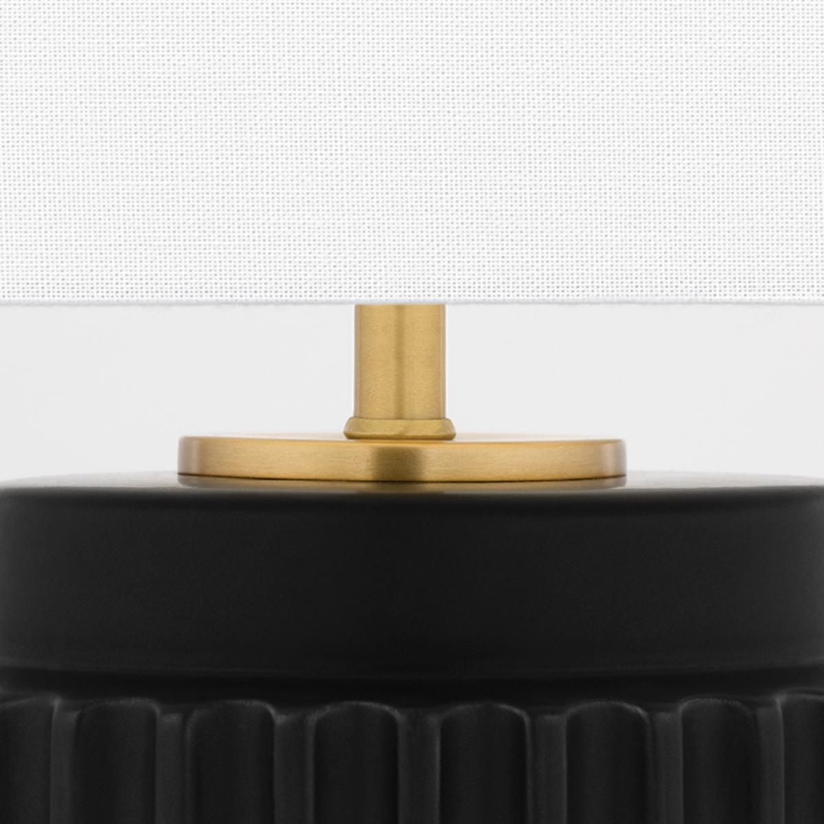 Kalani Table Lamp Matte Black with Brass Accents - Bees Lighting