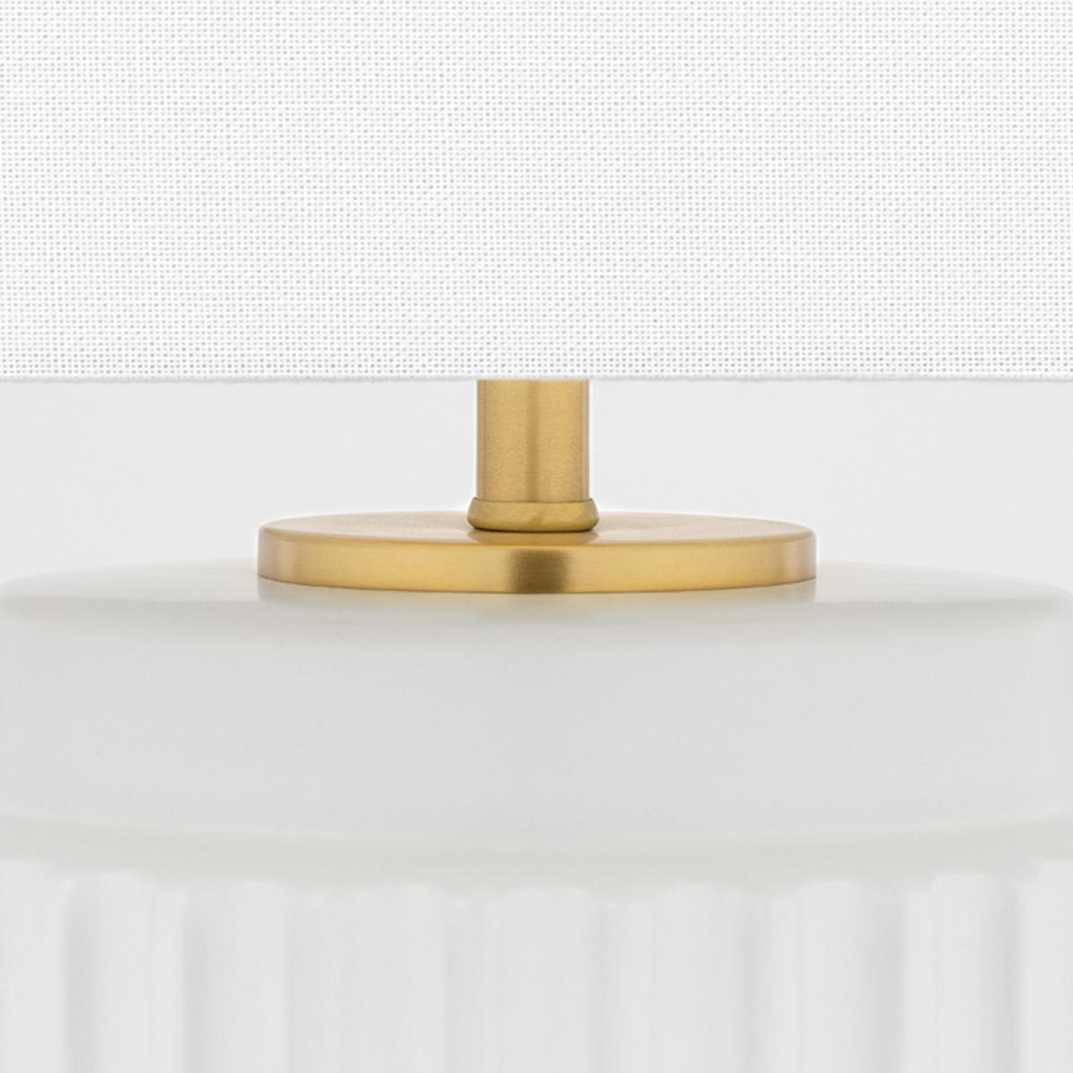 Kalani Table Lamp Matte White with Brass Accents - Bees Lighting