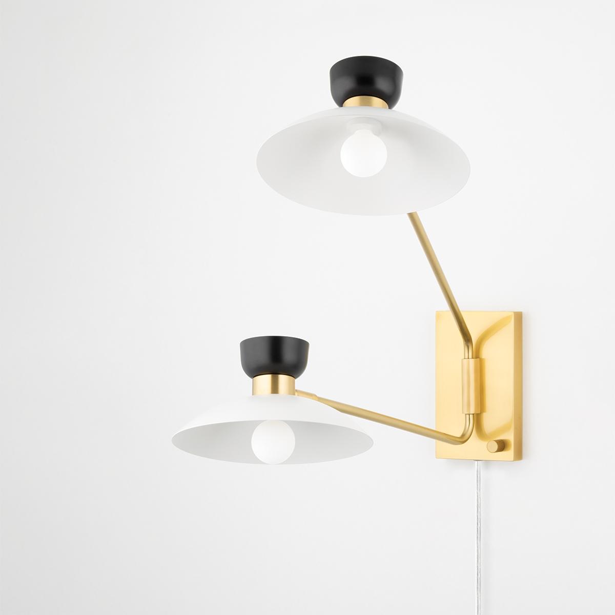 Whitley 20 in. Armed Sconce Aged Brass finish - Bees Lighting