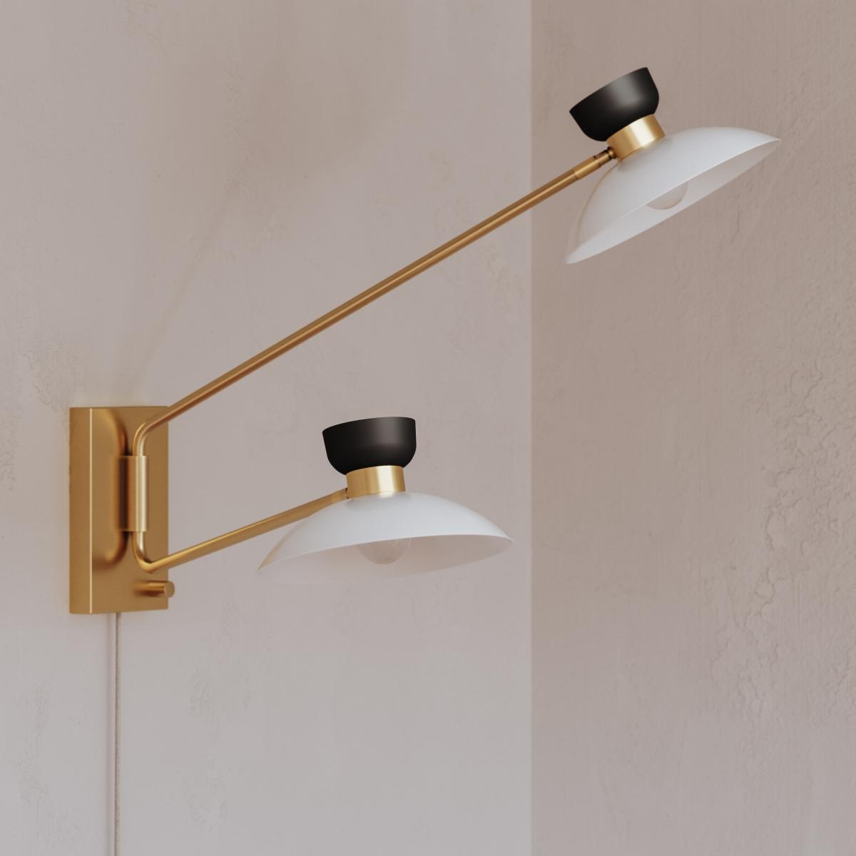 Whitley 20 in. Armed Sconce Aged Brass finish - Bees Lighting