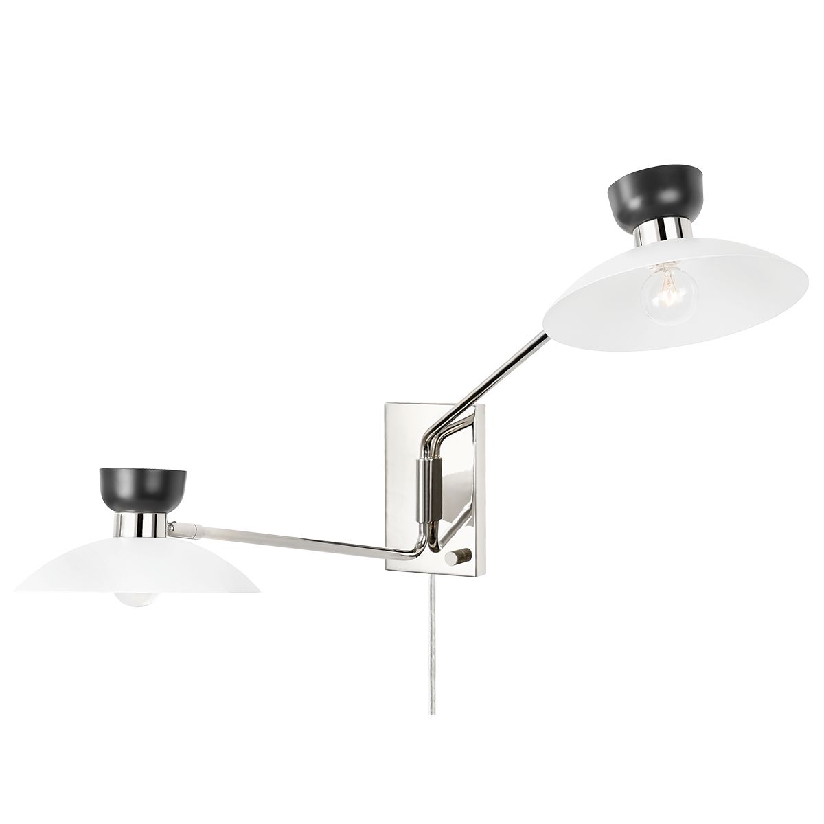 Whitley 20 in. Armed Sconce Polished Nickel finish - Bees Lighting