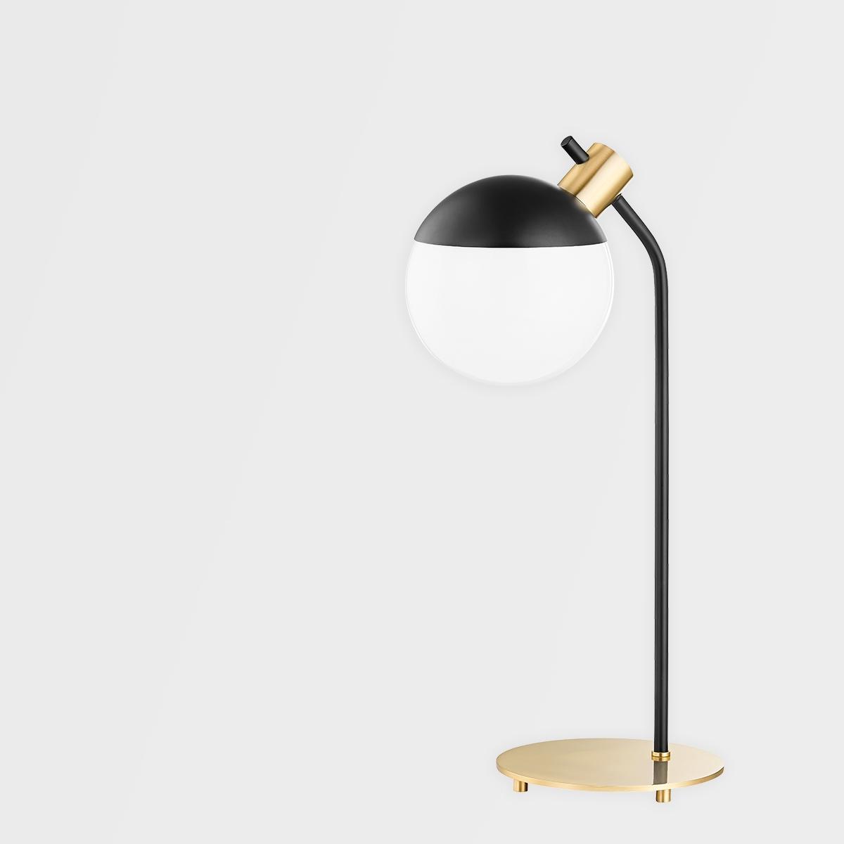 Miranda Table Lamp Soft Black and Aged Brass Accents - Bees Lighting