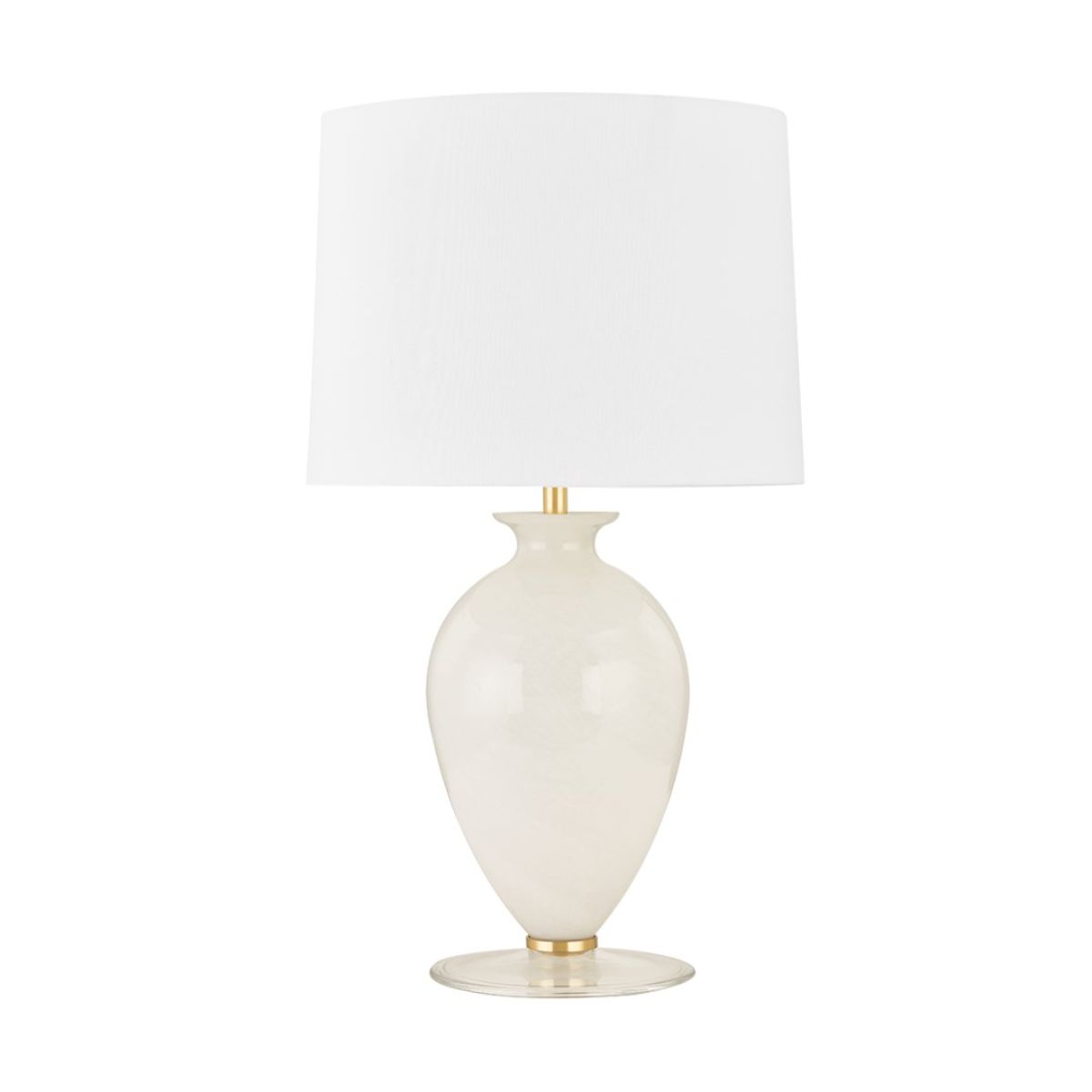 Laney Table Lamp Cloud Glass Base with Aged Brass Accents - Bees Lighting
