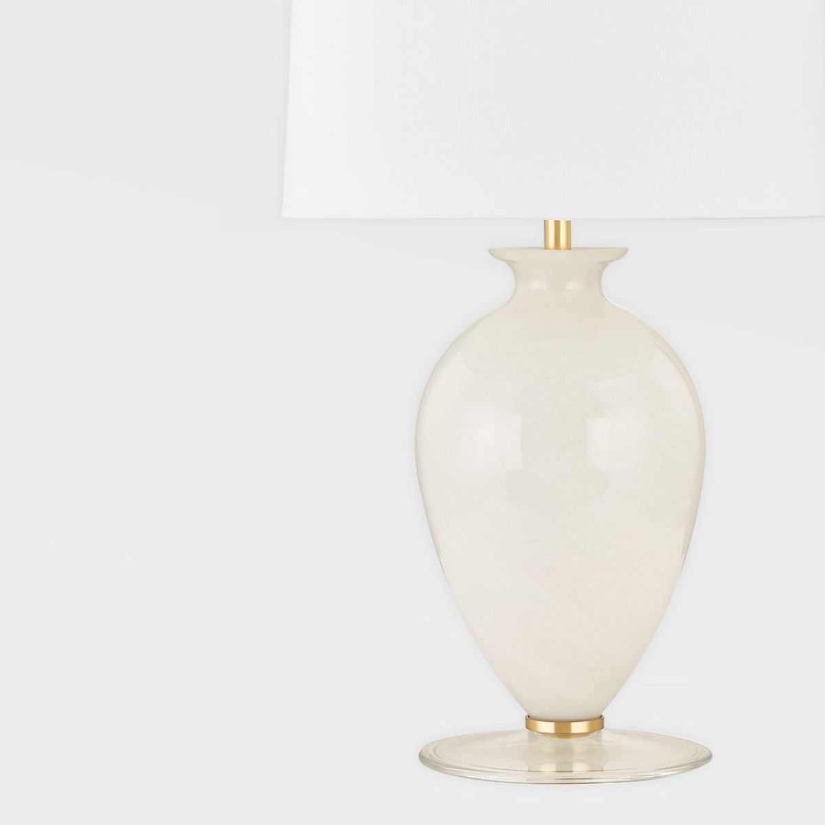 Laney Table Lamp Cloud Glass Base with Aged Brass Accents - Bees Lighting