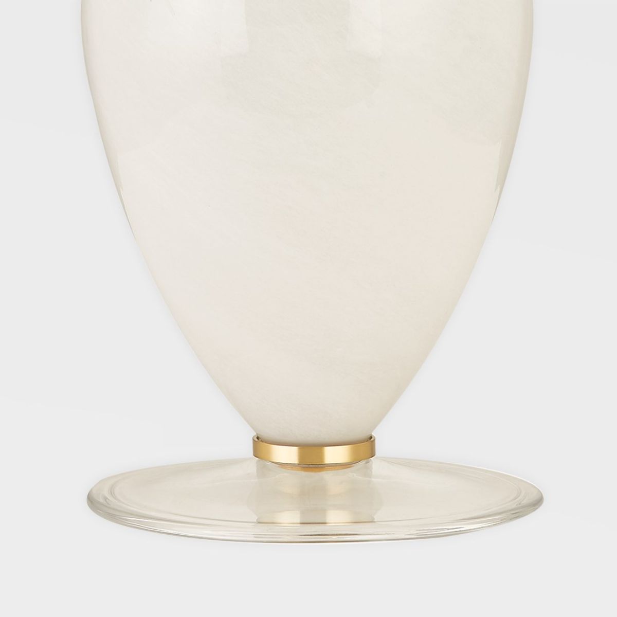 Laney Table Lamp Cloud Glass Base with Aged Brass Accents - Bees Lighting