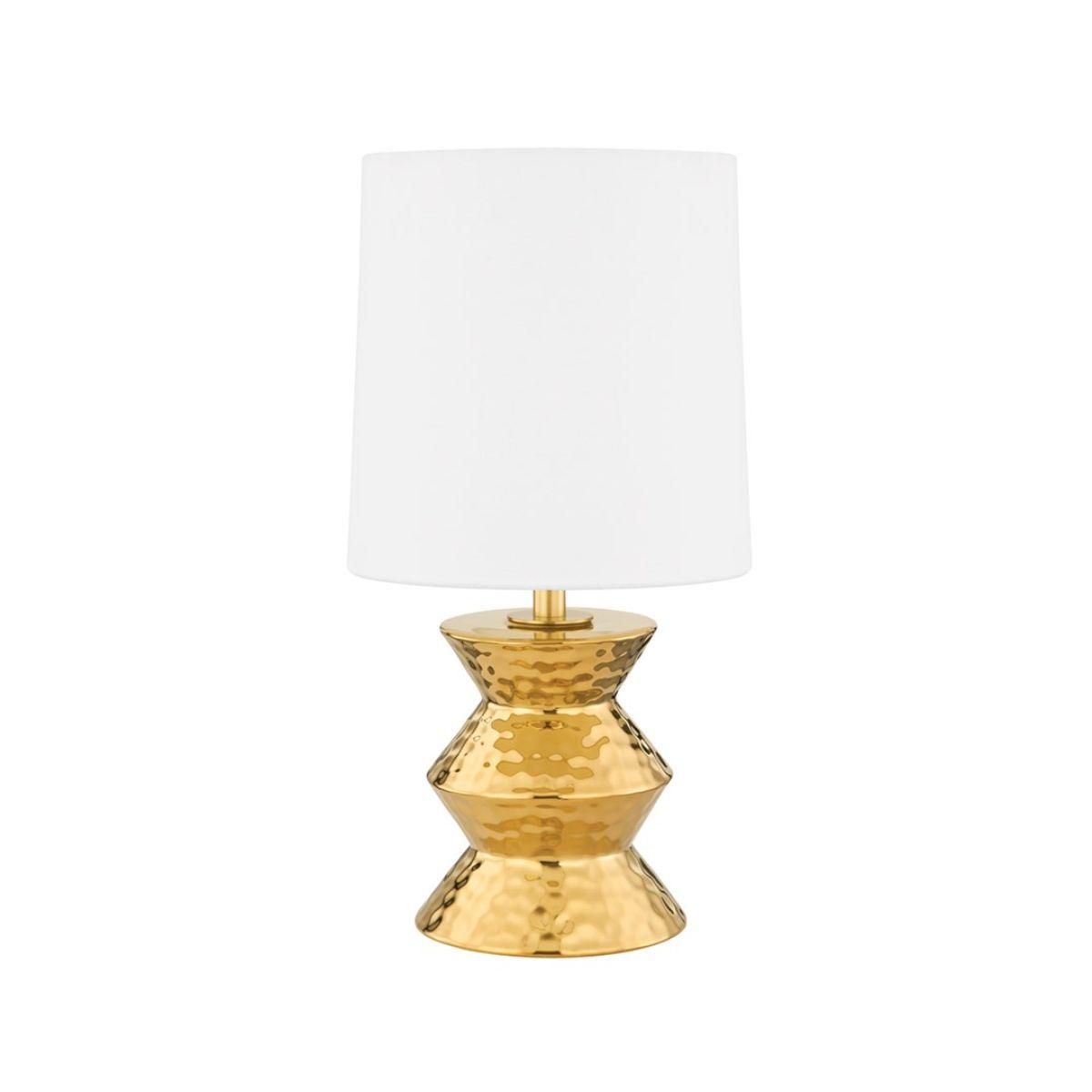 Zoe Table Lamp Aged Brass Ceramic Gold Finish - Bees Lighting