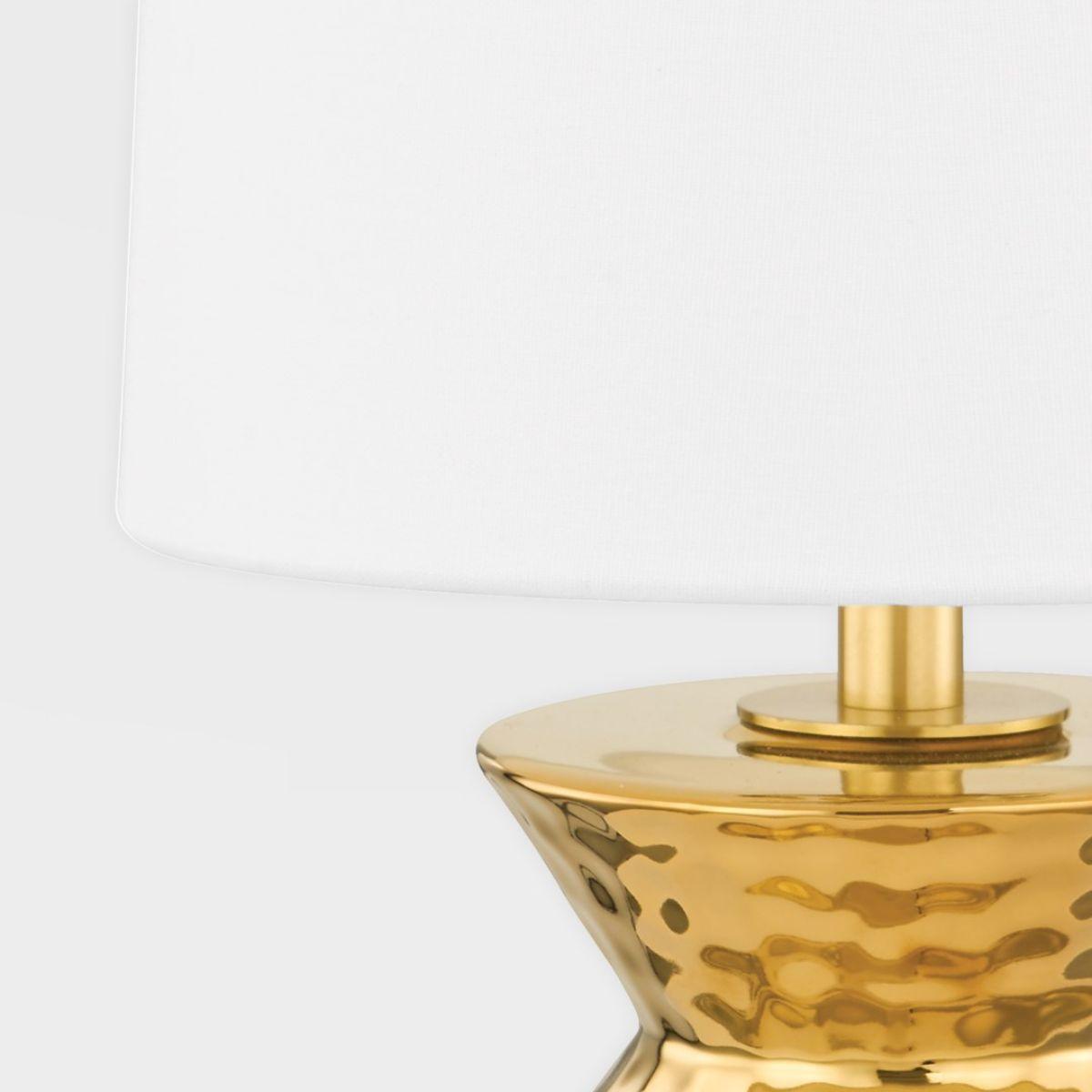 Zoe Table Lamp Aged Brass Ceramic Gold Finish - Bees Lighting