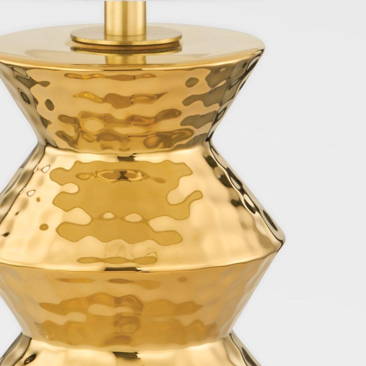 Zoe Table Lamp Aged Brass Ceramic Gold Finish - Bees Lighting