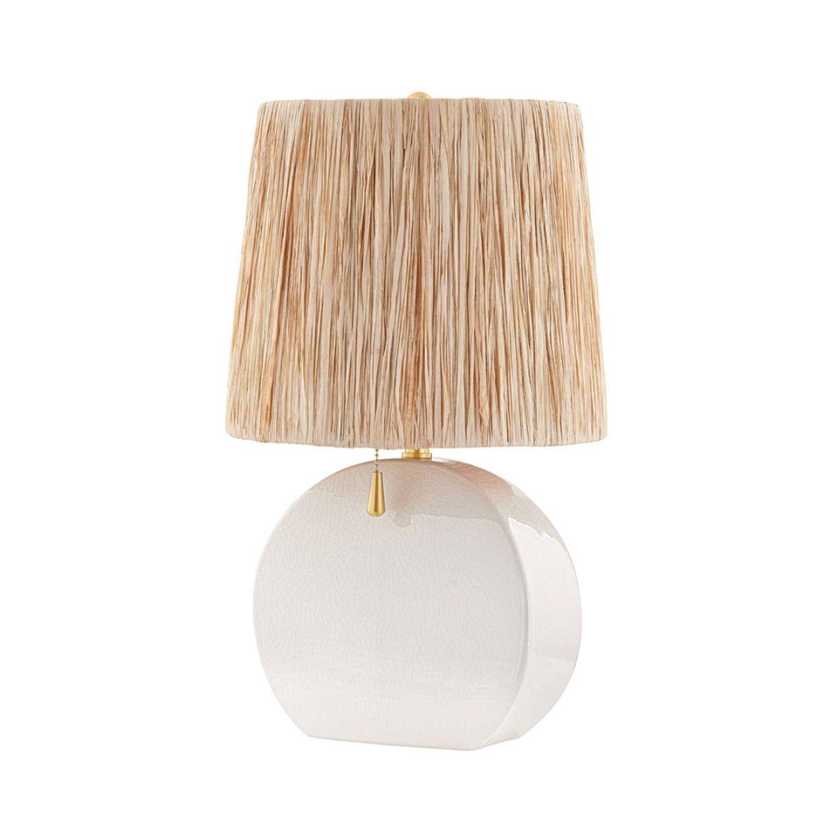Aneesa Table Lamp Ceramic Ivory Crackle with Aged Brass Accents