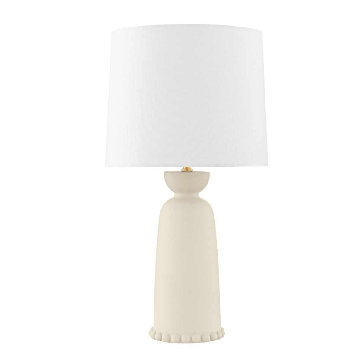 Rhea Table Lamp Ceramic Antique Ivory with Aged Brass Accents - Bees Lighting