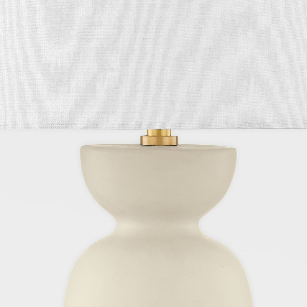 Rhea Table Lamp Ceramic Antique Ivory with Aged Brass Accents