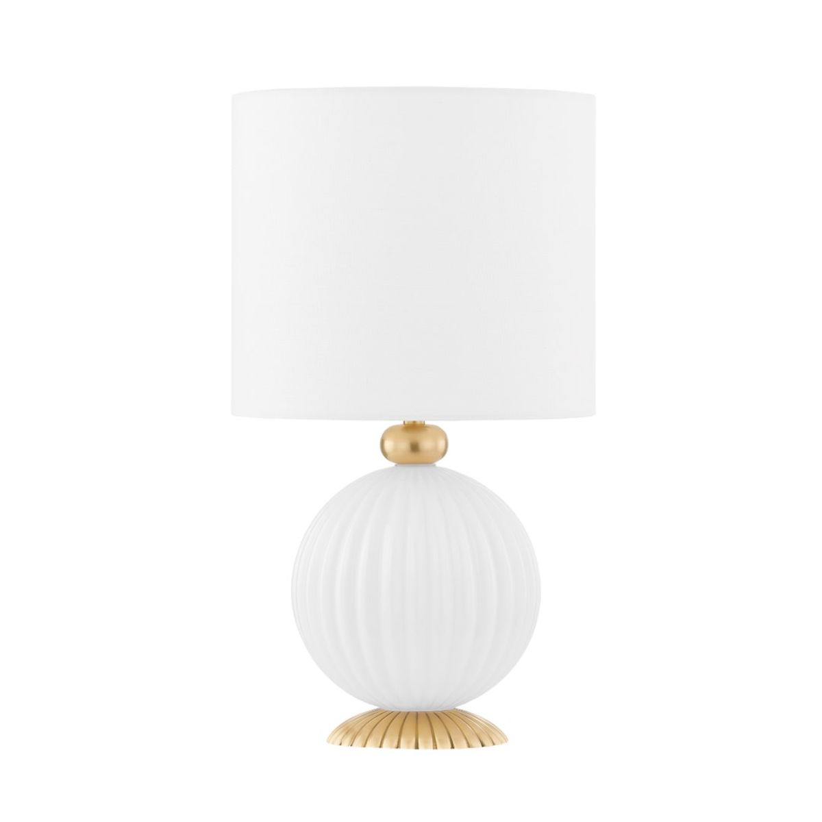 Vera Table Lamp Opal Glass Base with Aged Brass Accents