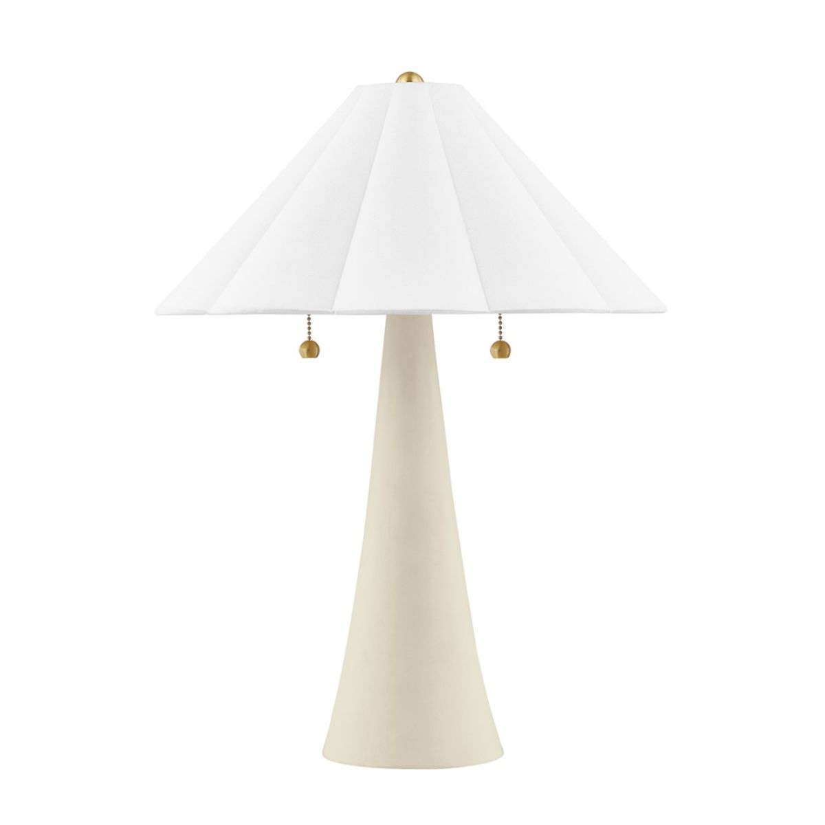Alana 2 Lights Table Lamp Ceramic Antique Ivory with Aged Brass Accents - Bees Lighting