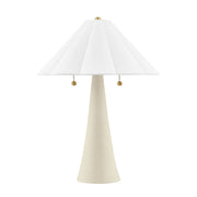 Alana 2 Lights Table Lamp Ceramic Antique Ivory with Aged Brass Accents - Bees Lighting
