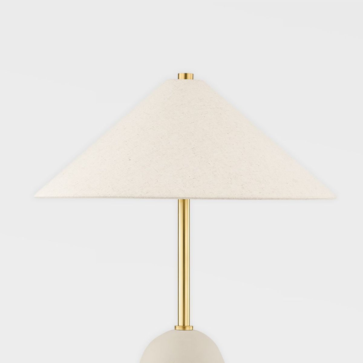 Maia 2 Lights Table Lamp Ceramic Textured Beige and Aged Brass Accents - Bees Lighting