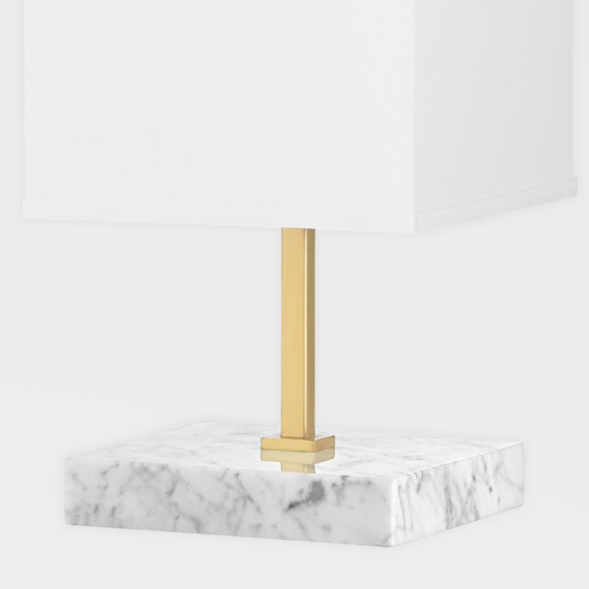 Mikaela Table Lamp White Marble Base and Aged Brass Finish - Bees Lighting