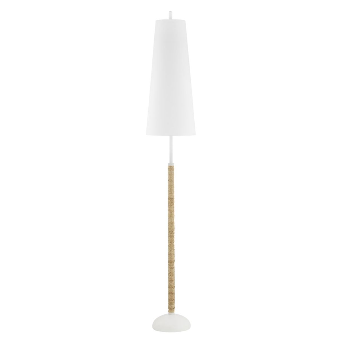 Mariana 2 Lights Floor Lamp Raffia Wrapped Textured White Finish - Bees Lighting