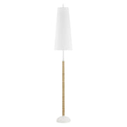 Mariana 2 Lights Floor Lamp Raffia Wrapped Textured White Finish - Bees Lighting