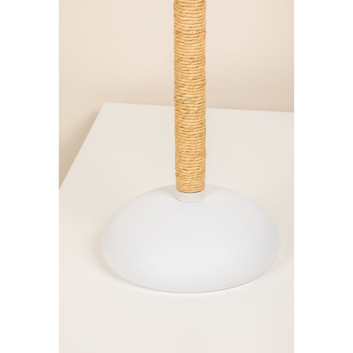 Mariana 2 Lights Floor Lamp Raffia Wrapped Textured White Finish - Bees Lighting