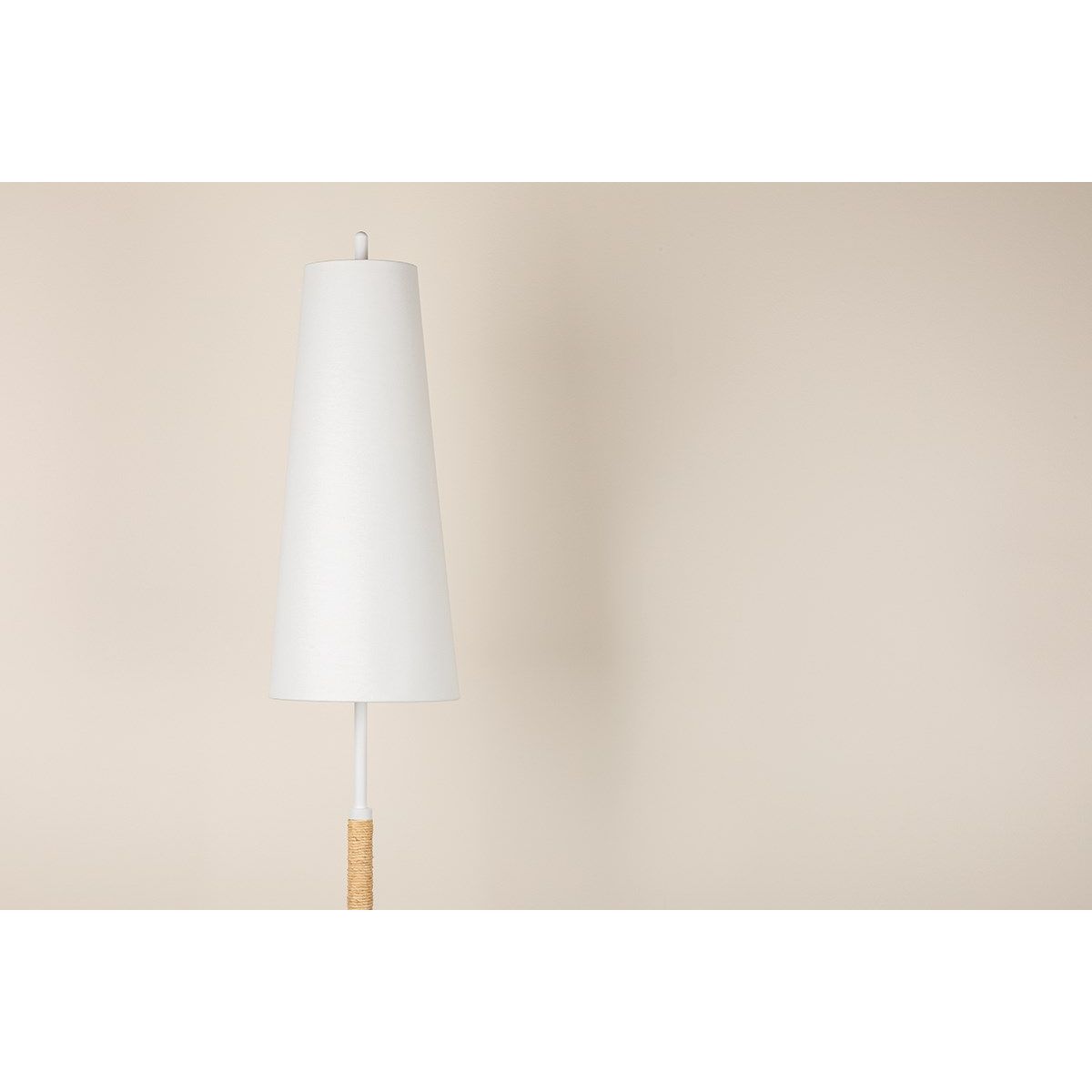 Mariana 2 Lights Floor Lamp Raffia Wrapped Textured White Finish - Bees Lighting