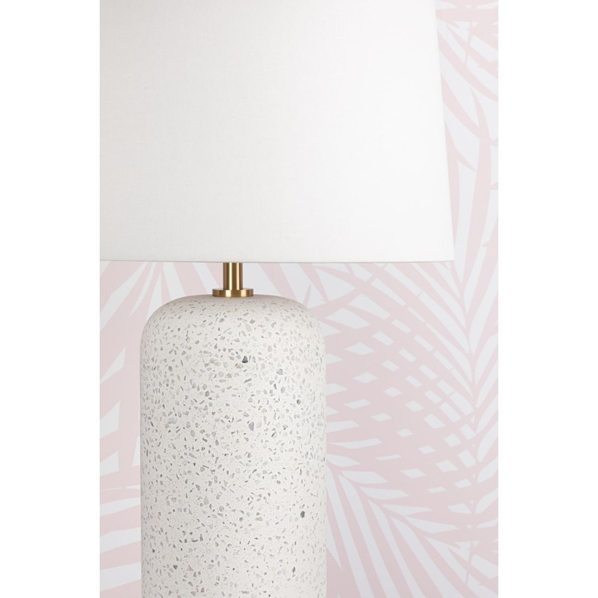Margaret Table Lamp Blue Grey Terrazo with Aged Brass Accents - Bees Lighting