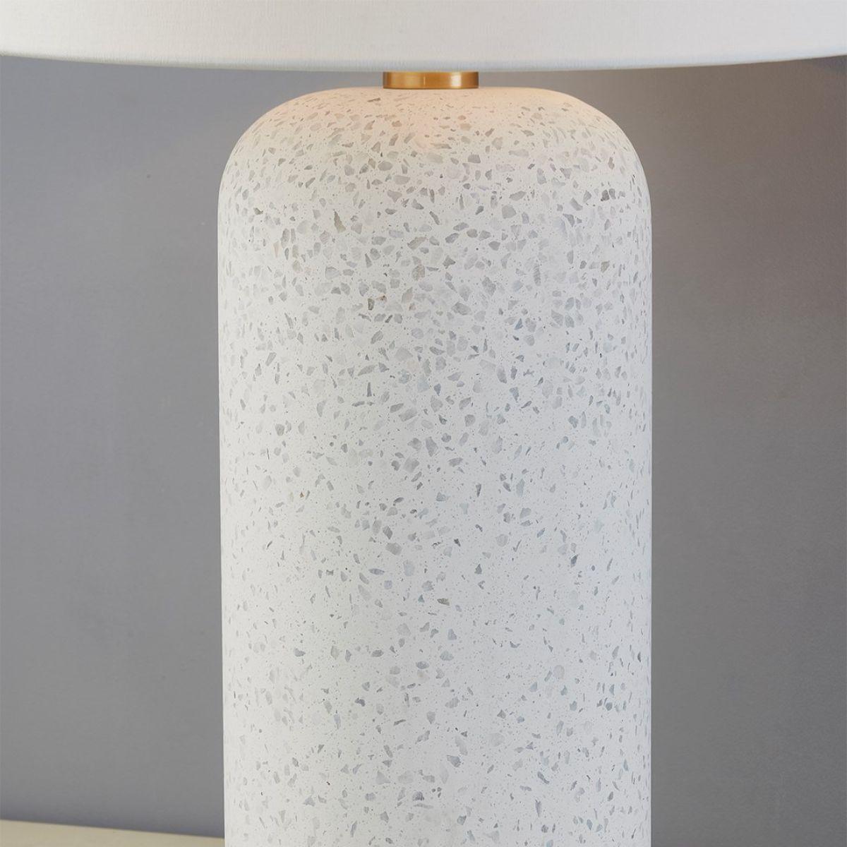 Margaret Table Lamp Blue Grey Terrazo with Aged Brass Accents - Bees Lighting