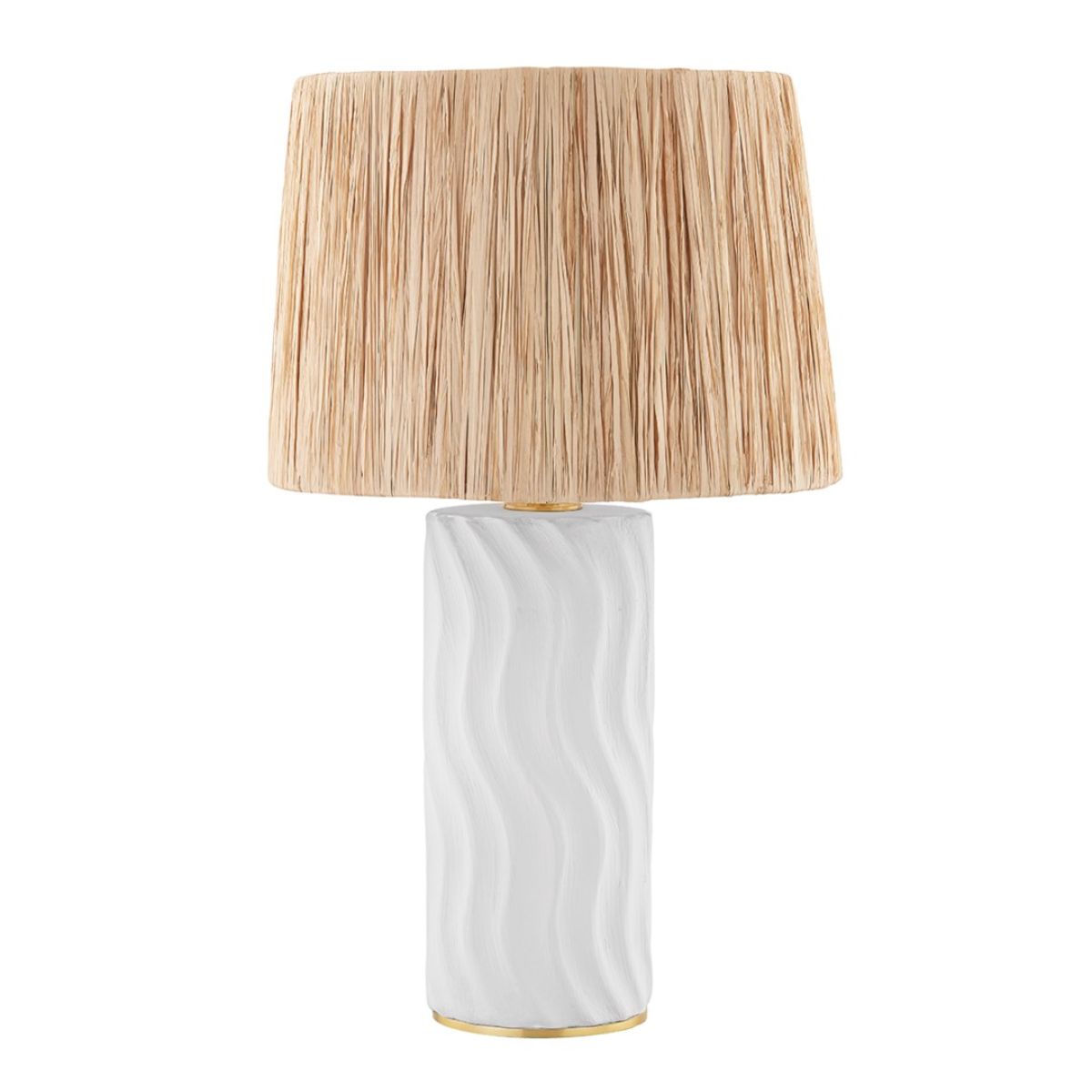 Daniella Table Lamp Ceramic White Wash with Aged Brass Accents - Bees Lighting