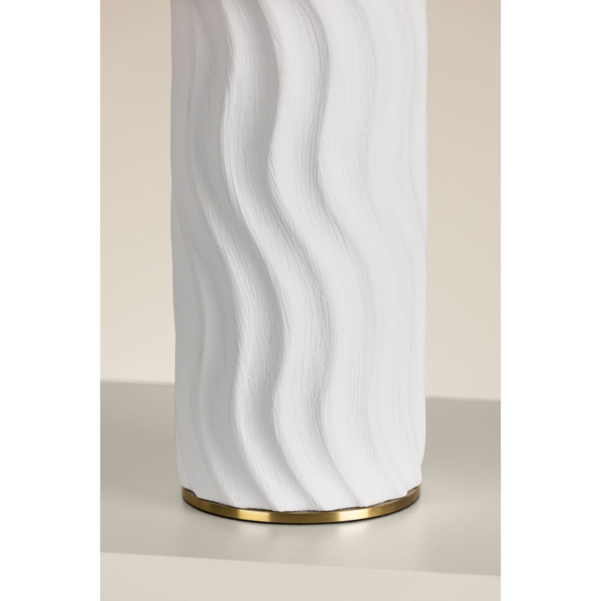 Daniella Table Lamp Ceramic White Wash with Aged Brass Accents - Bees Lighting