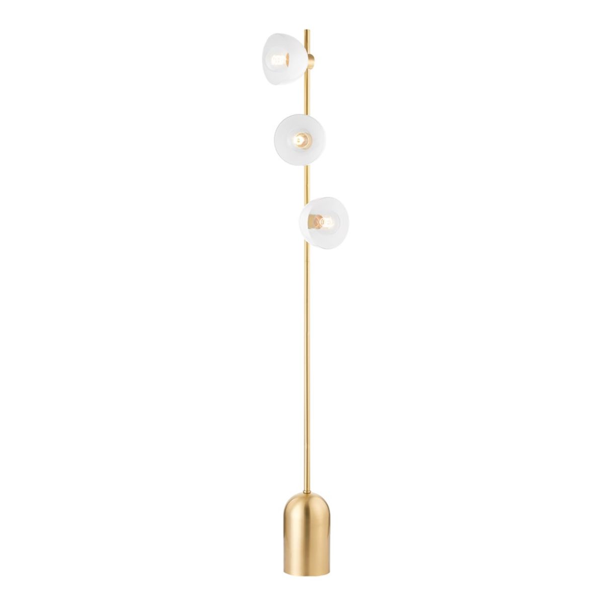 Belle 3 Lights Floor Lamp Aged Brass Finish - Bees Lighting