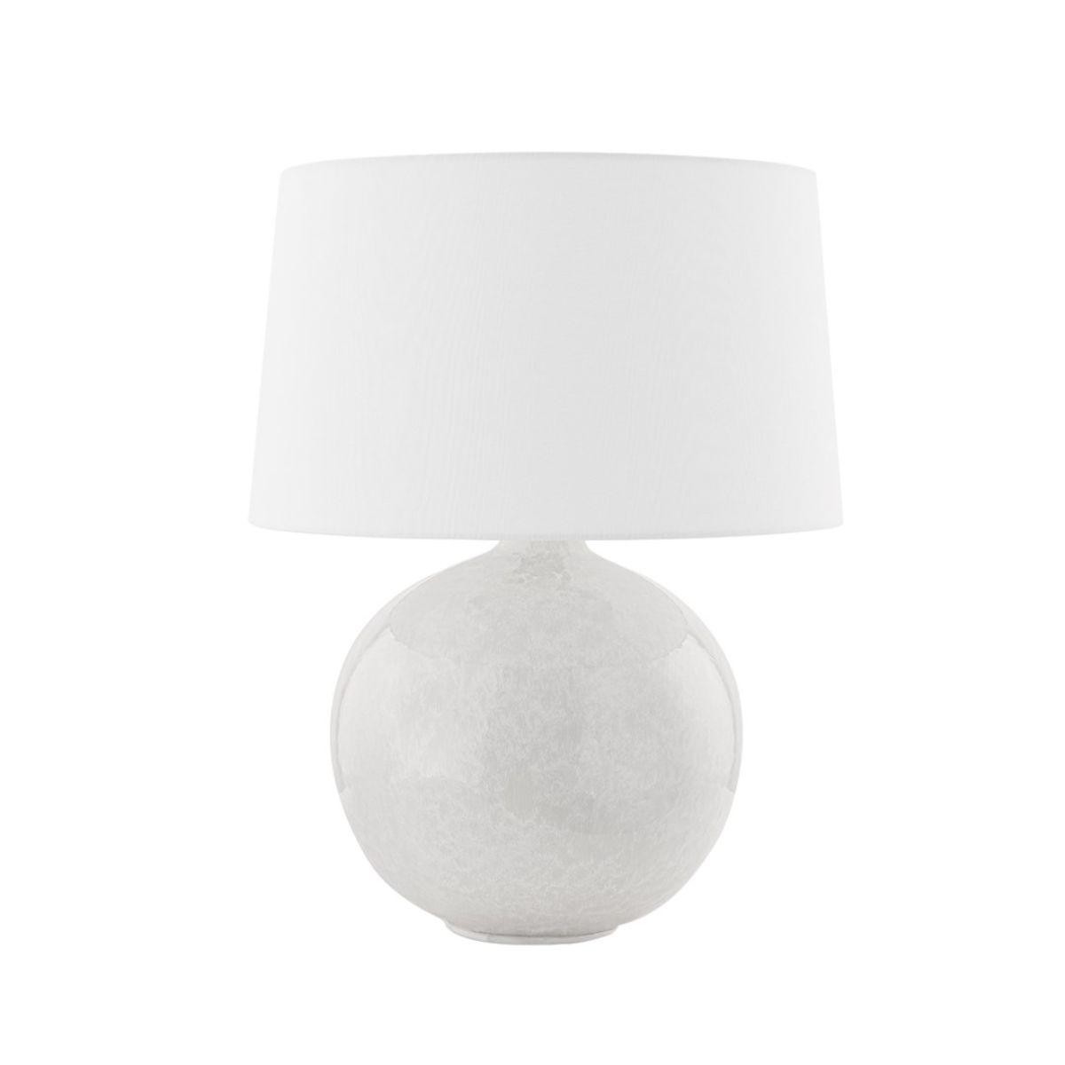 Karina Table Lamp Ceramic Gloss Nimbus with Aged Brass Accents - Bees Lighting