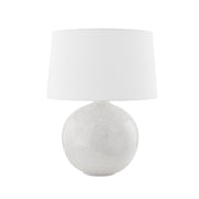Karina Table Lamp Ceramic Gloss Nimbus with Aged Brass Accents - Bees Lighting