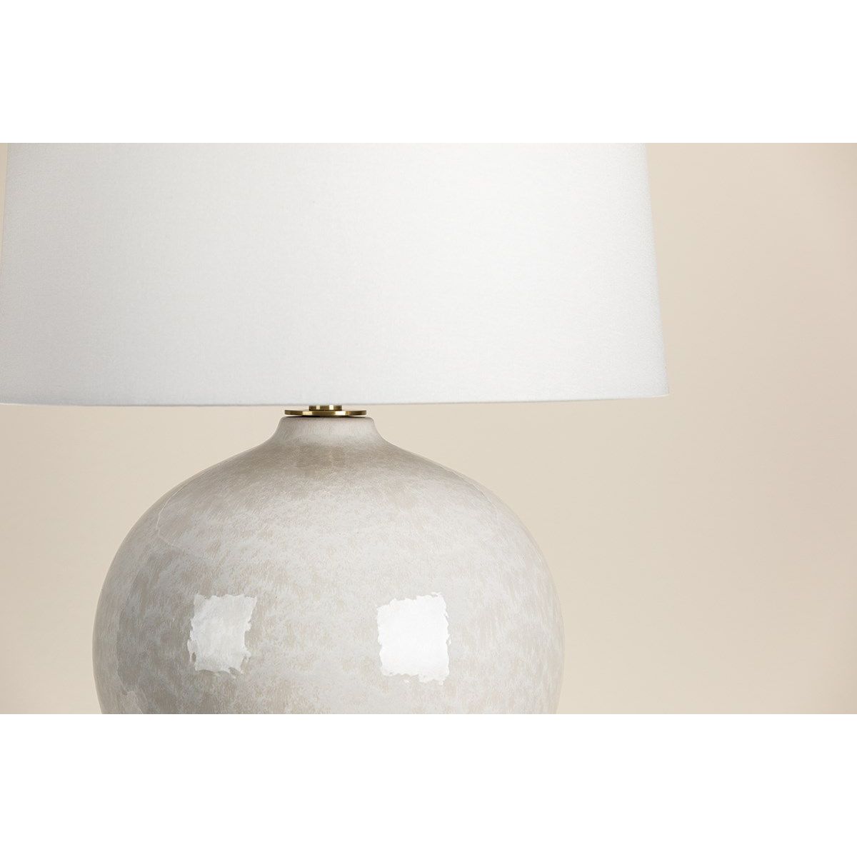 Karina Table Lamp Ceramic Gloss Nimbus with Aged Brass Accents - Bees Lighting
